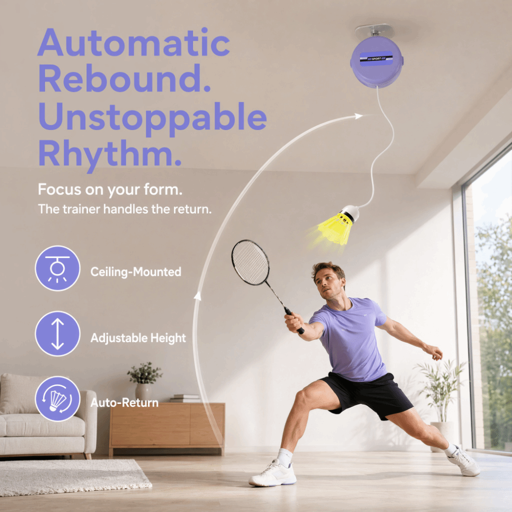 8 unidades de entrenador de bá - Badminton Rebound Trainer reseña y precio